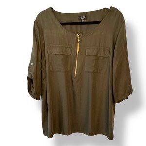 Gold zipper blouse